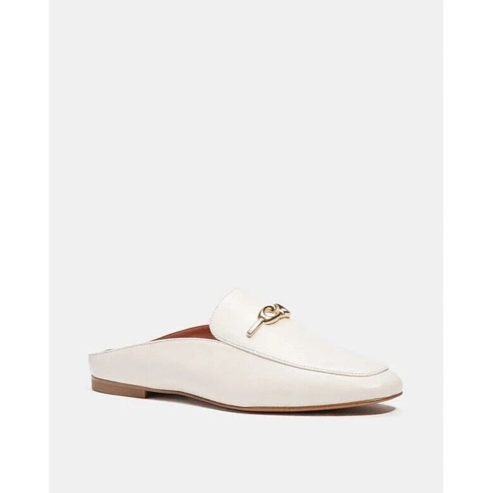 Coach Sienna Slide Loafers Shoes Women's Size 11 Color Chalk Leather Slip On